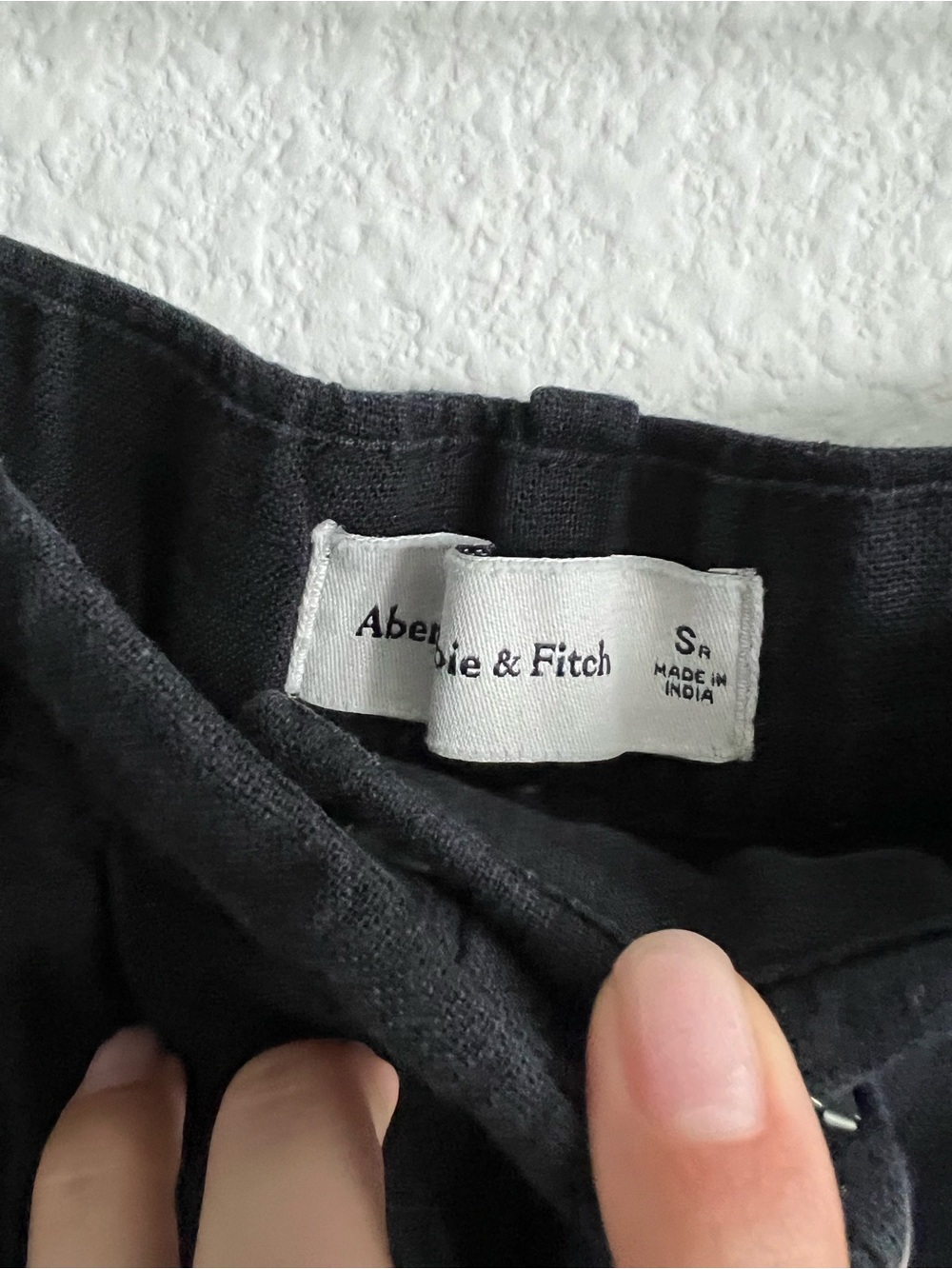 Abercrombie & Fitch Black Linen/Cotton Wide Leg Trousers - Picture 3 of 5